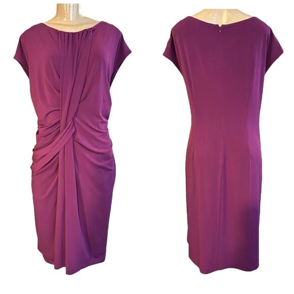 SUZI CHIN FOR MAGGY BOUTIQUE PURPLE SHEATH STRETCH DRESS PLUS SIZE 20W - Picture 1 of 10